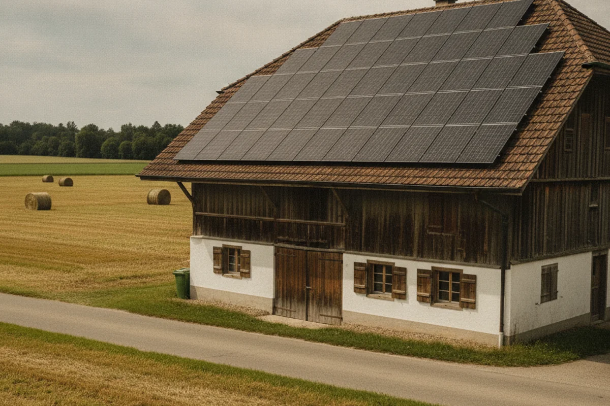 Photovoltaik-Anlage auf einem Haus in Elsau