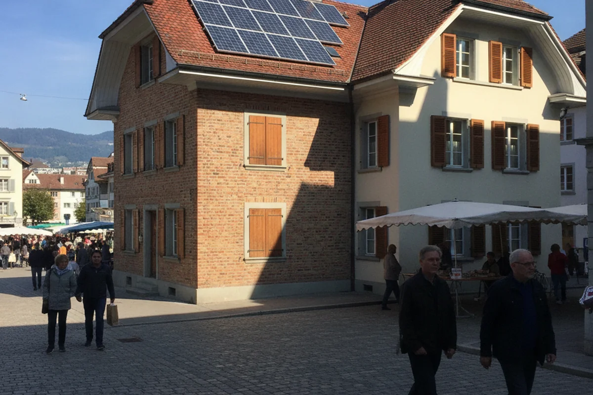 Photovoltaik-Anlage auf einem Haus in Frauenfeld
