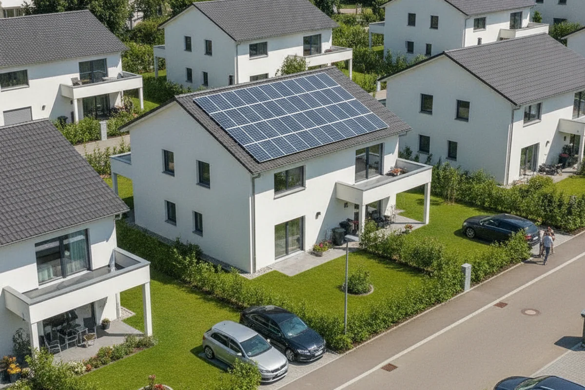 Photovoltaik-Anlage auf einem Haus in Illnau-Effretikon