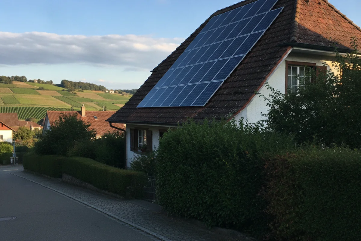 Photovoltaik-Anlage auf einem Haus in Neftenbach