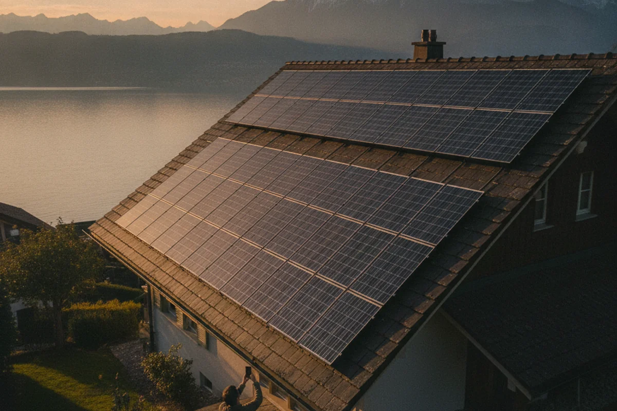 Photovoltaik-Anlage auf einem Haus in Pfäffikon ZH