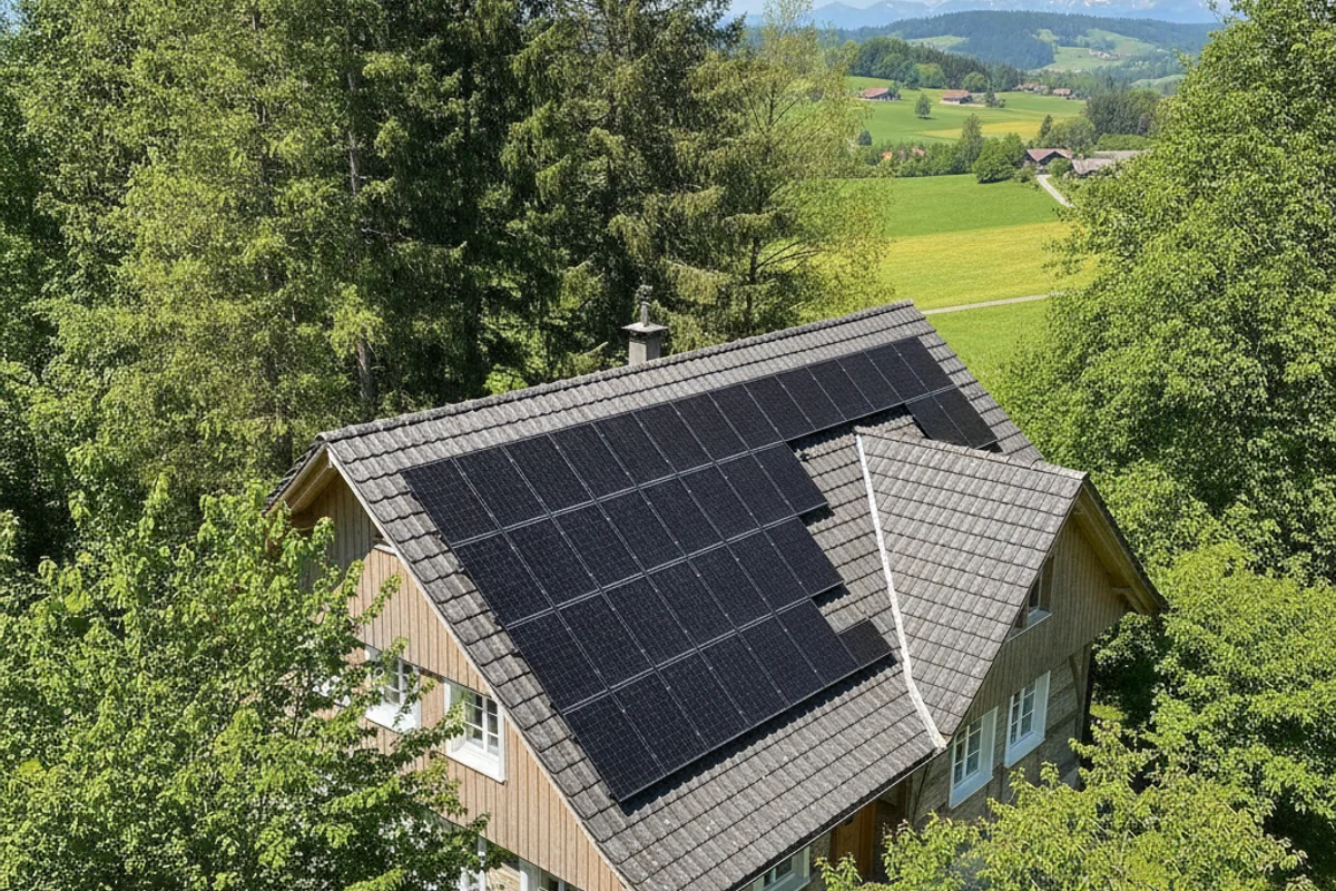 Photovoltaik-Anlage auf einem Haus in Wiesendangen